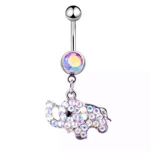 Elephant belly button ring